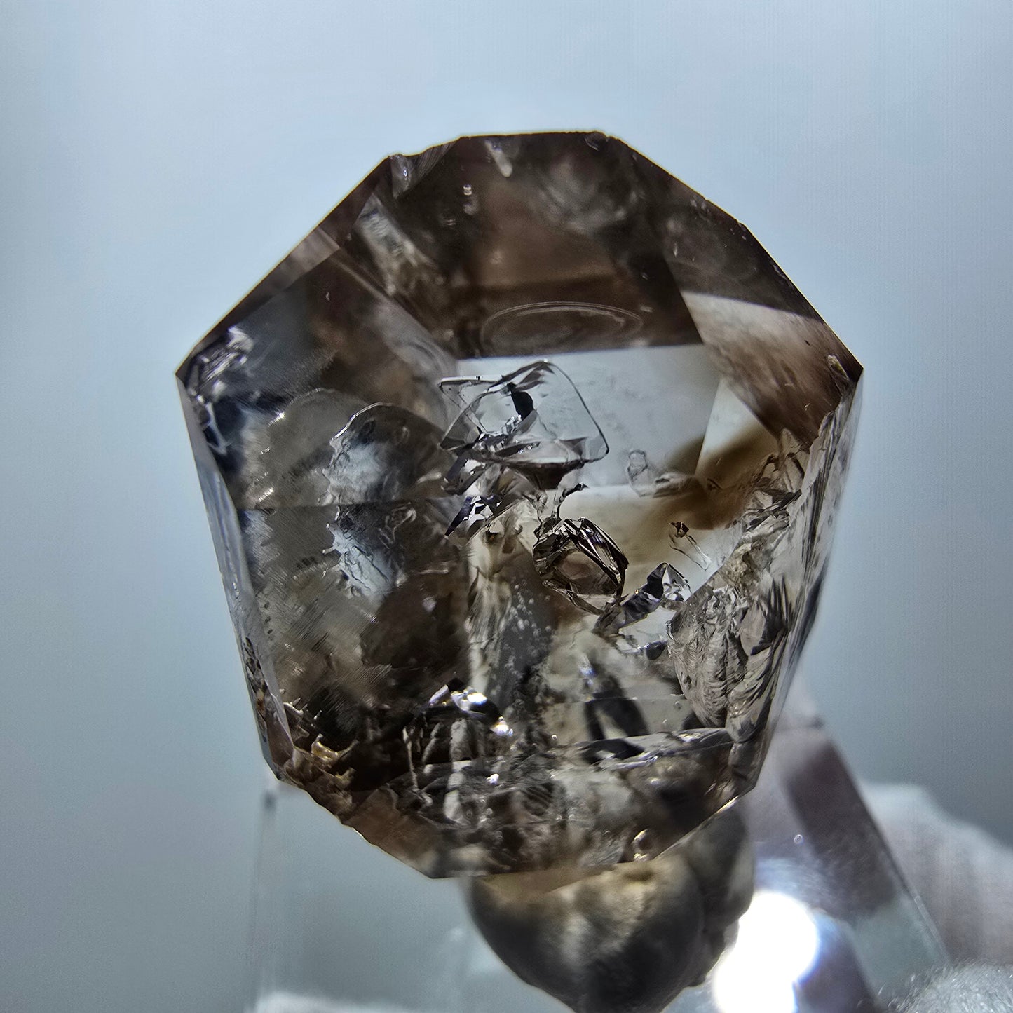 Klarer Phantom Rauchquarz Zepter Kristall Goboboseb, Namibia 32*24*17mm