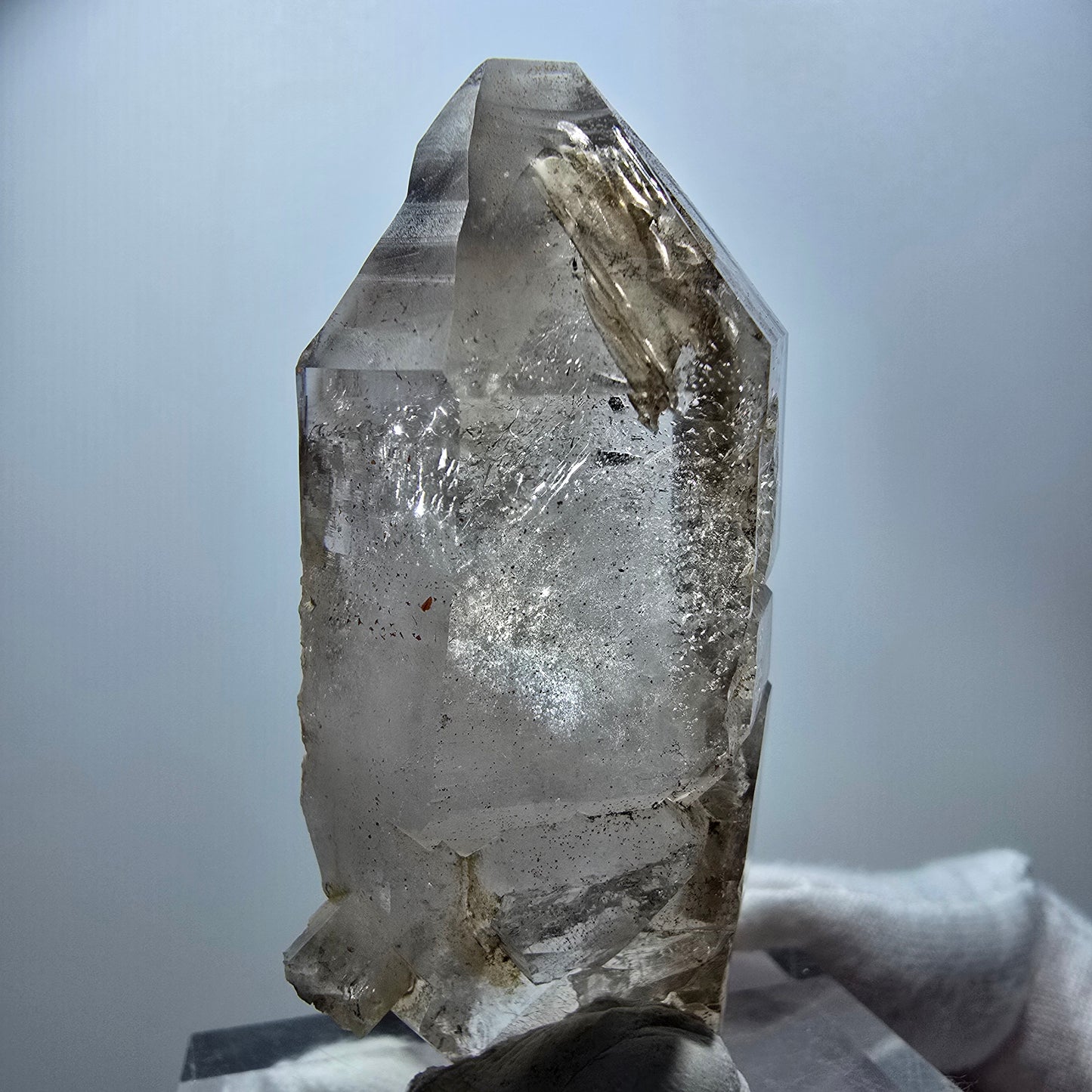 Klarer Phantom Rauchquarz DT Zepter Kristall Goboboseb, Namibia 61*28*26mm