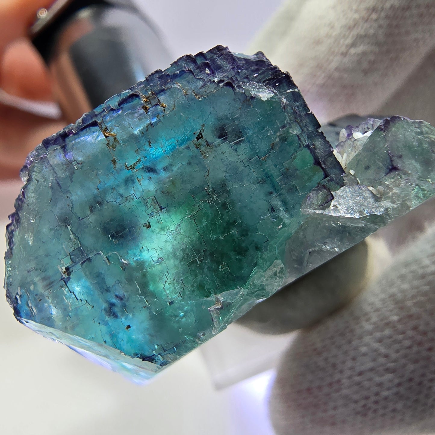 Spécimen de cube de fluorite fantôme parqueté zonal Okorusu, Namibie 39*31*19 mm