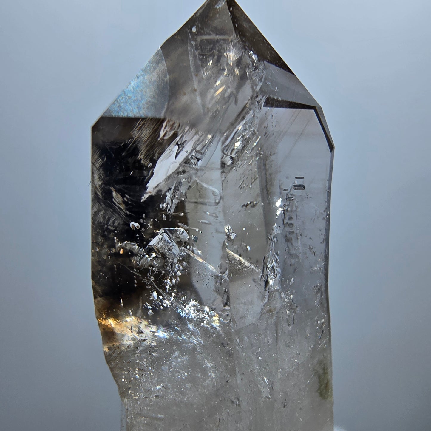 Enhydro Phantom Smoky Quartz Scepter, 1x Bubble Goboboseb, Namibia 40*17*11mm