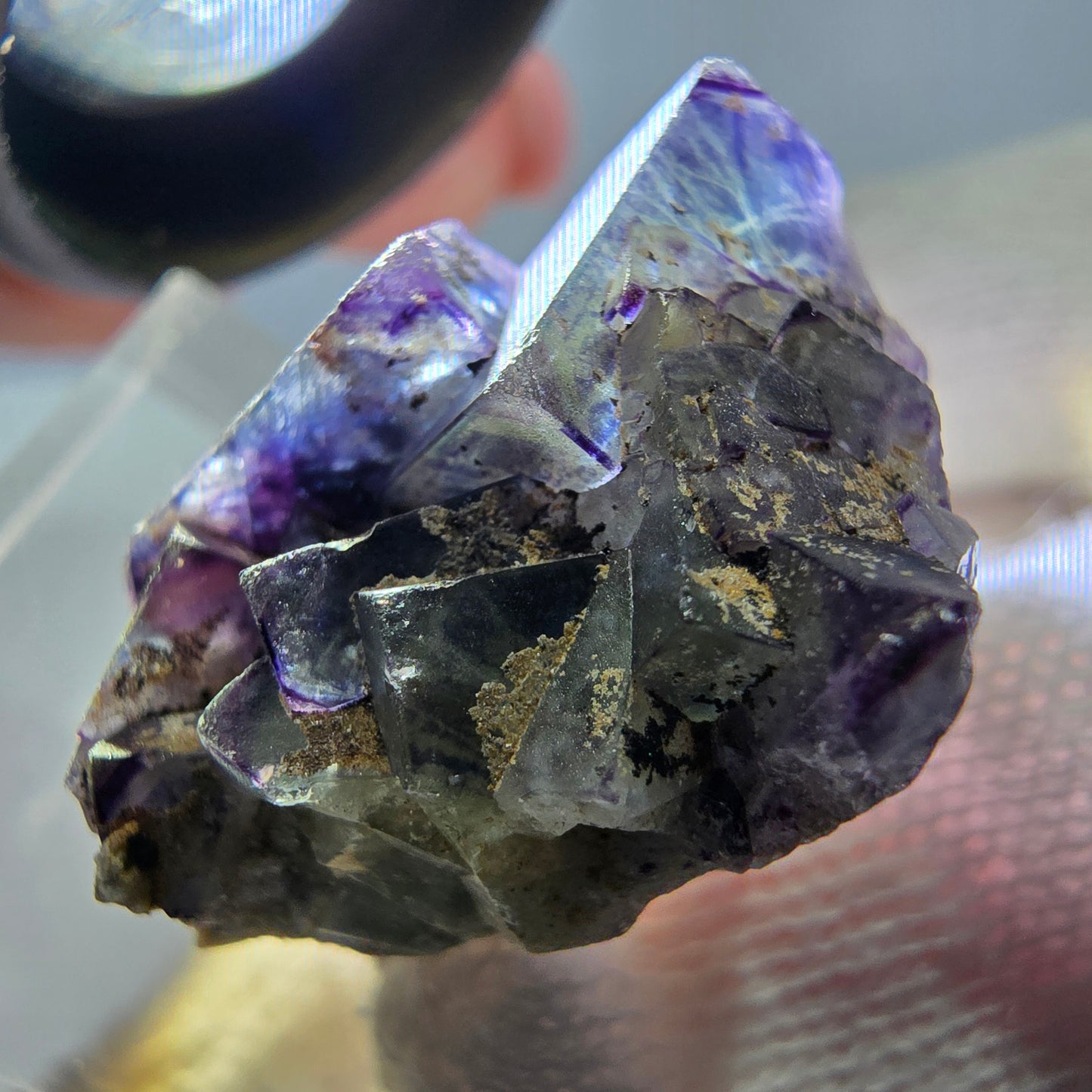 Cube de fluorite fantôme zonal, spécimen d'orthose, Erongo, Namibie, 27 x 26 x 18 mm