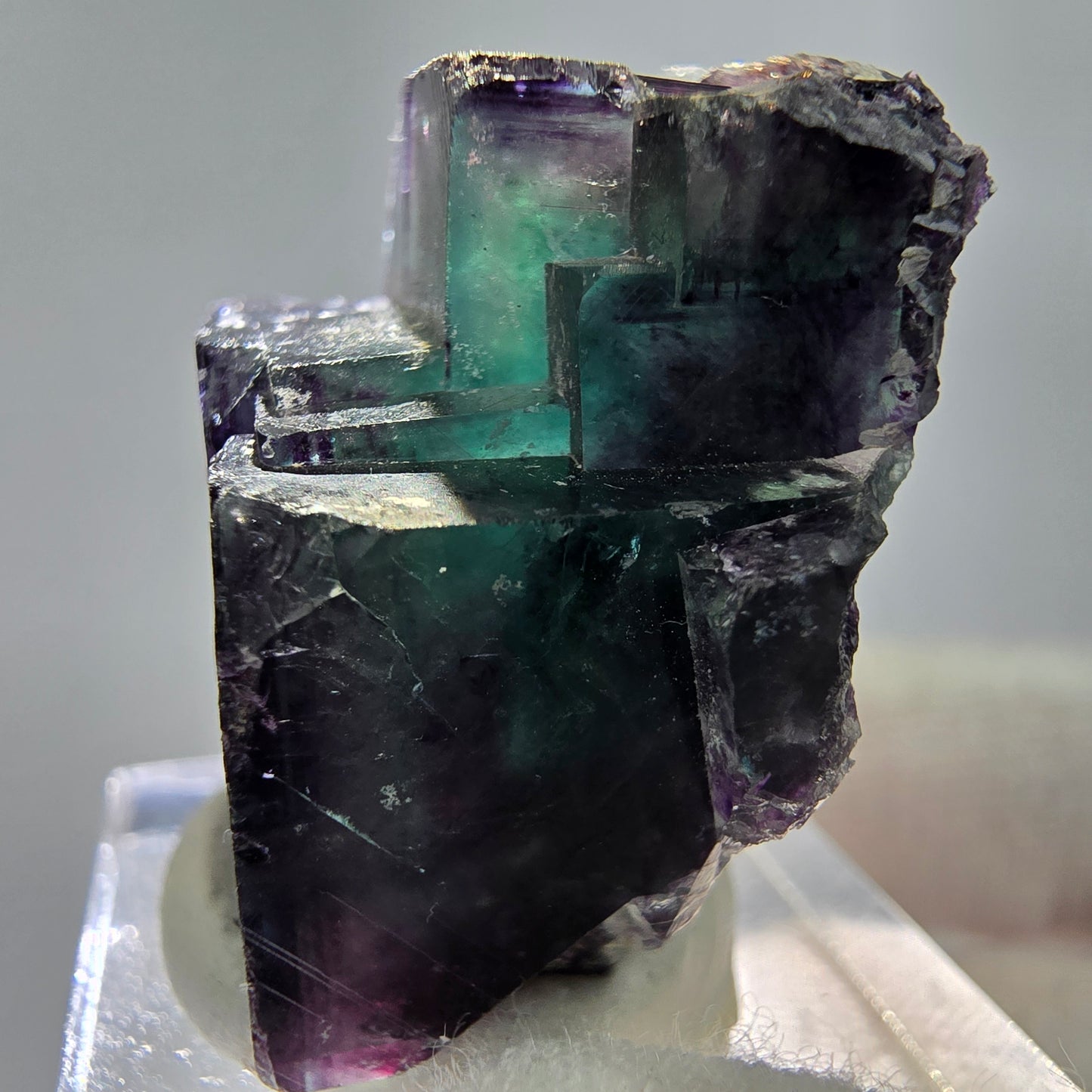 Seltene Phantom Fluorit Würfel Stufe Tie-Dye Pocket, Okorusu, Namibia 27*26*16mm