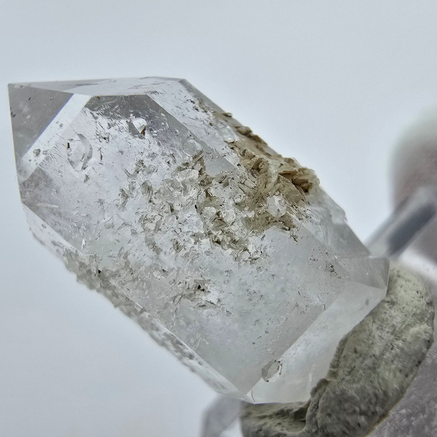 Phantom Amethyst with Stilbite Streep Mine, Goboboseb, Namibia 25*13*10mm Collection