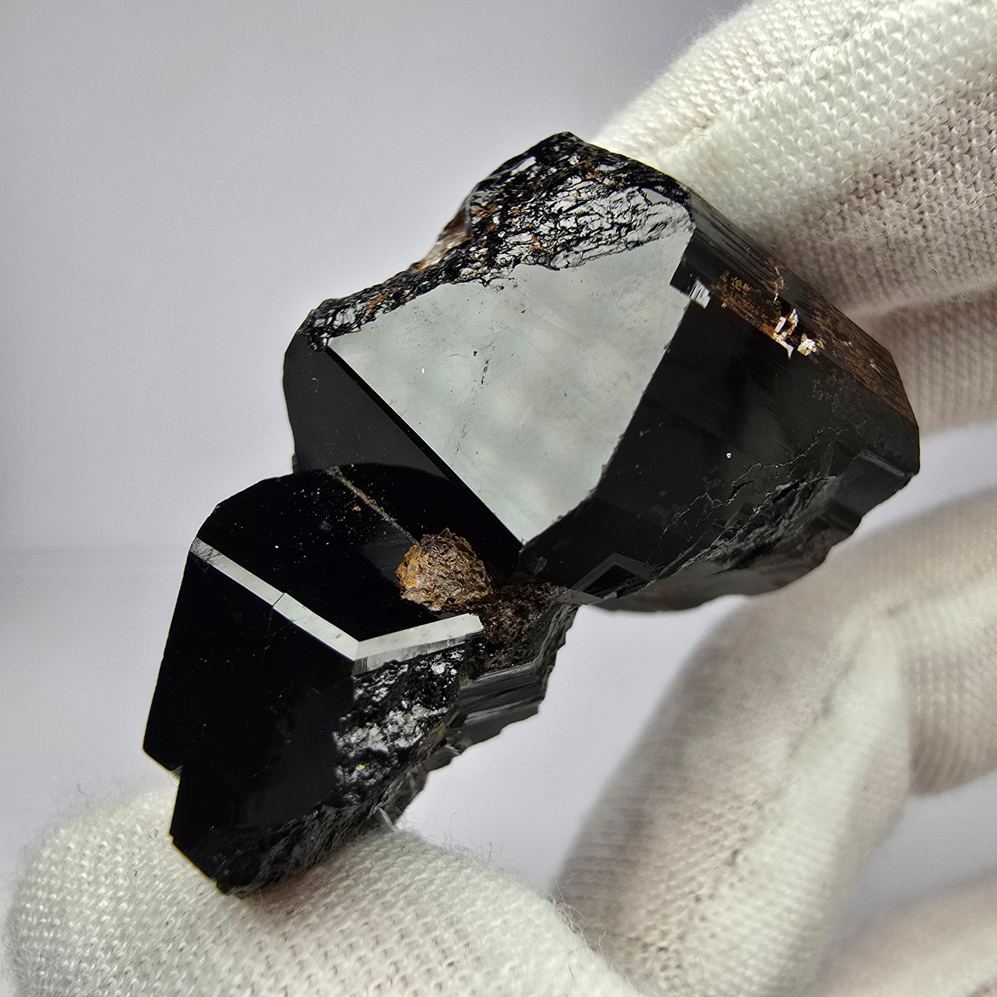 Symmetrische Schörl Turmalin mit Hyalit Stufe Erongo Namibia 36*24*21mm Sammlung