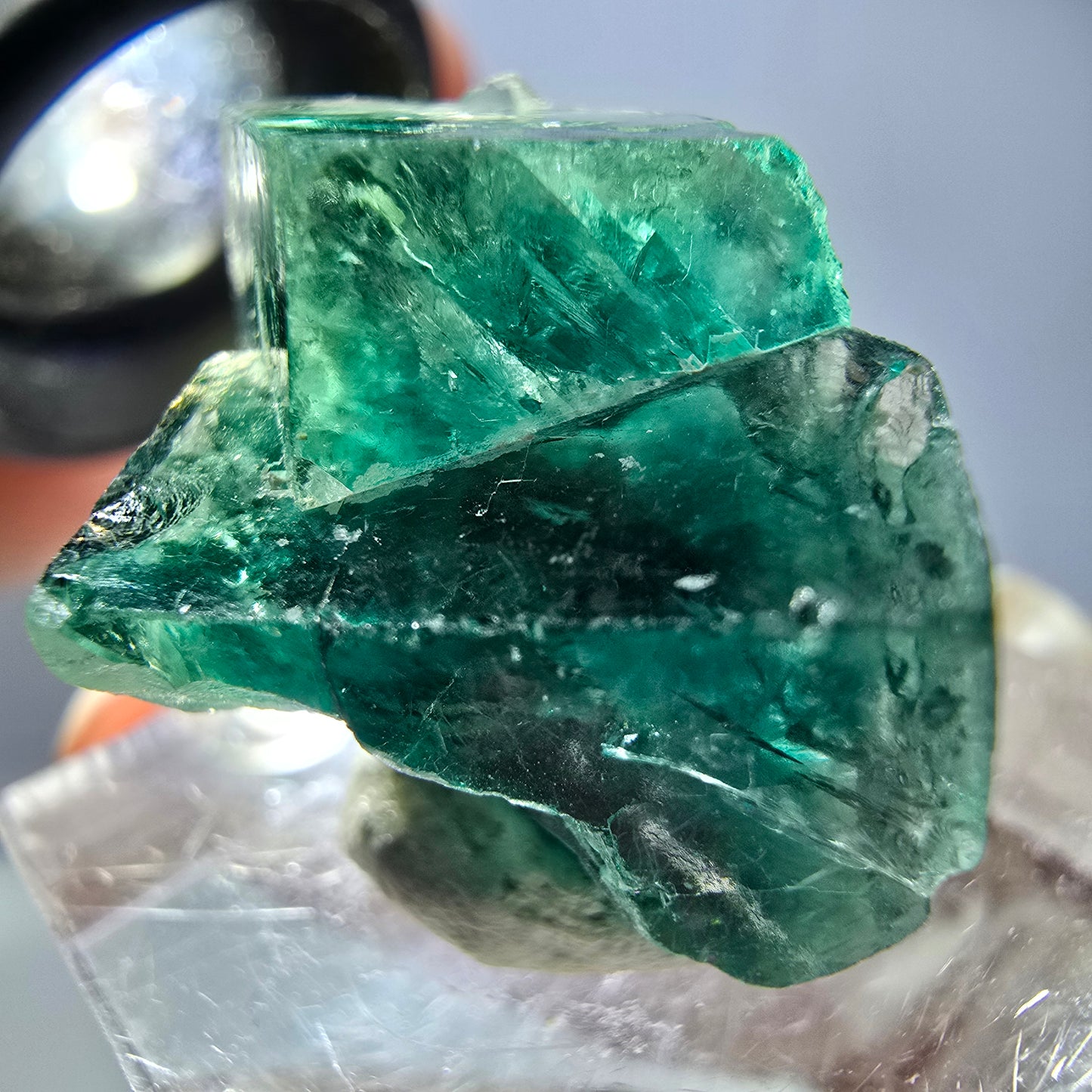 Phantom Fluorit Würfel Stufe, grün lila Okorusu, Namibia 27*19*18mm