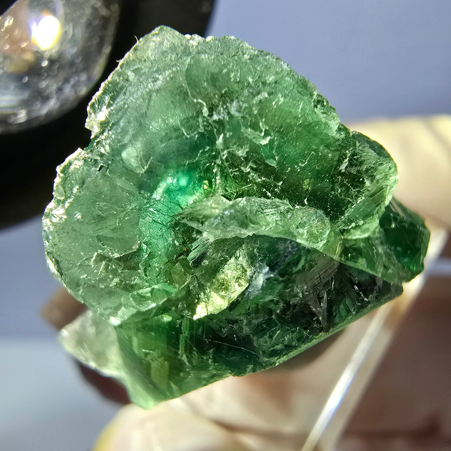 Seltene Phantom Fluorit Würfel Stufe, grün Okorusu, Namibia 28*26*19mm