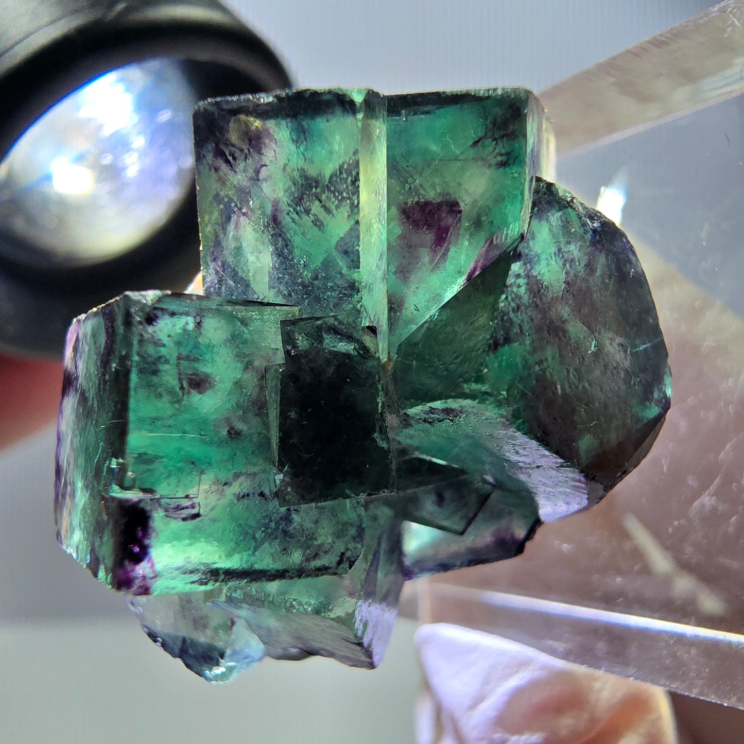 Rare Fluorite Cube Specimen, green purple Okorusu, Namibia 29*23*16mm