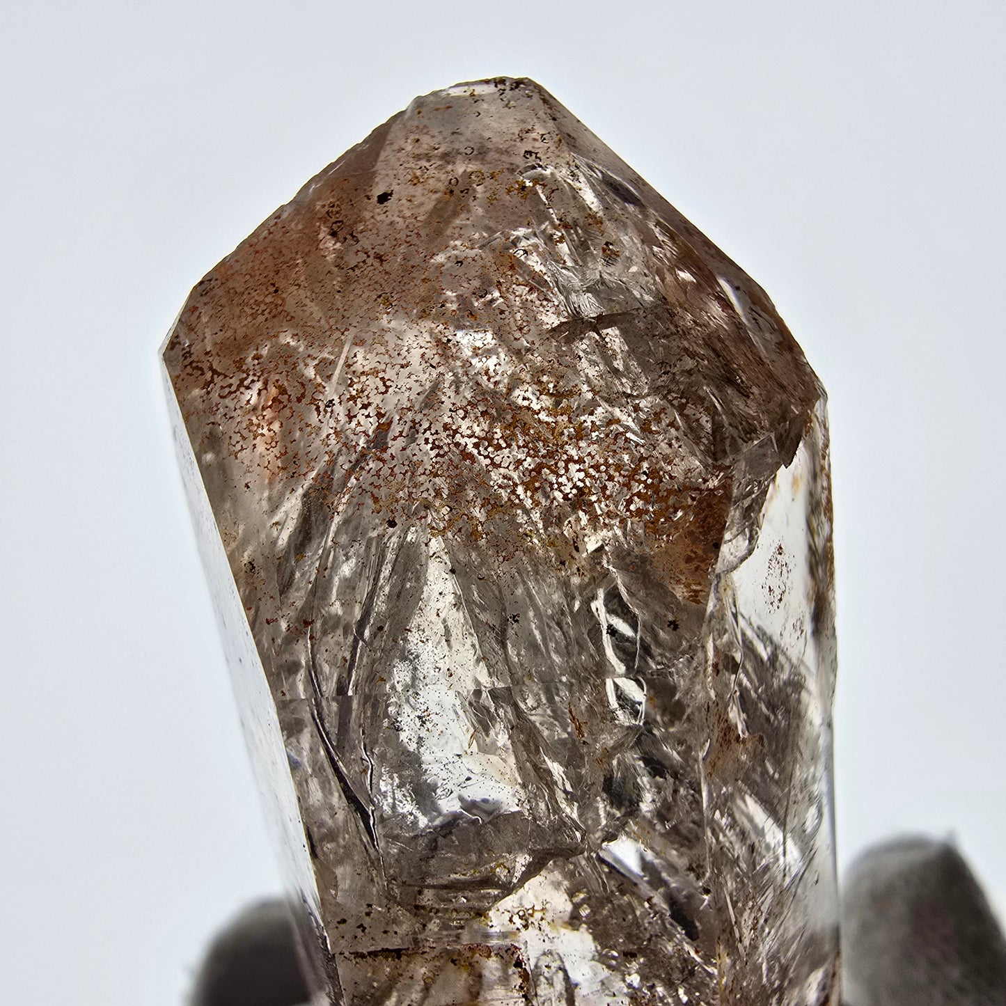 Enhydro Skeleton Smoky Quartz Scepter, Large Bubble Valentine Pocket, Namibia 65*34*26mm