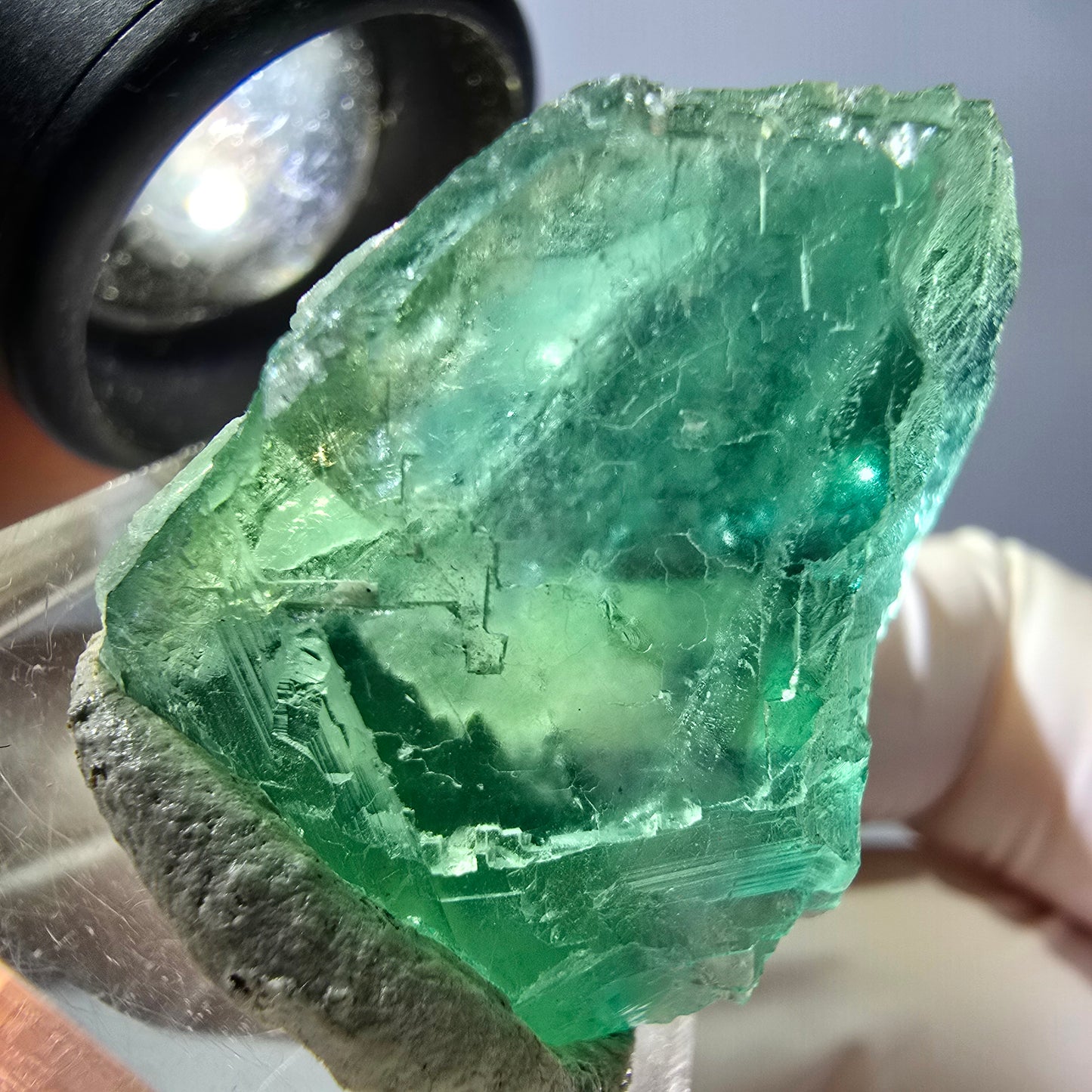 Rare spécimen de cube de fluorite fantôme, vert Okorusu, Namibie 35 x 27 x 20 mm