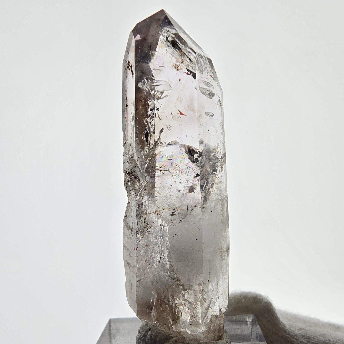 Sceptre DT en quartz fumé squelette Enhydro, grande poche à bulles Saint-Valentin, Namibie 53 x 18 x 17 mm