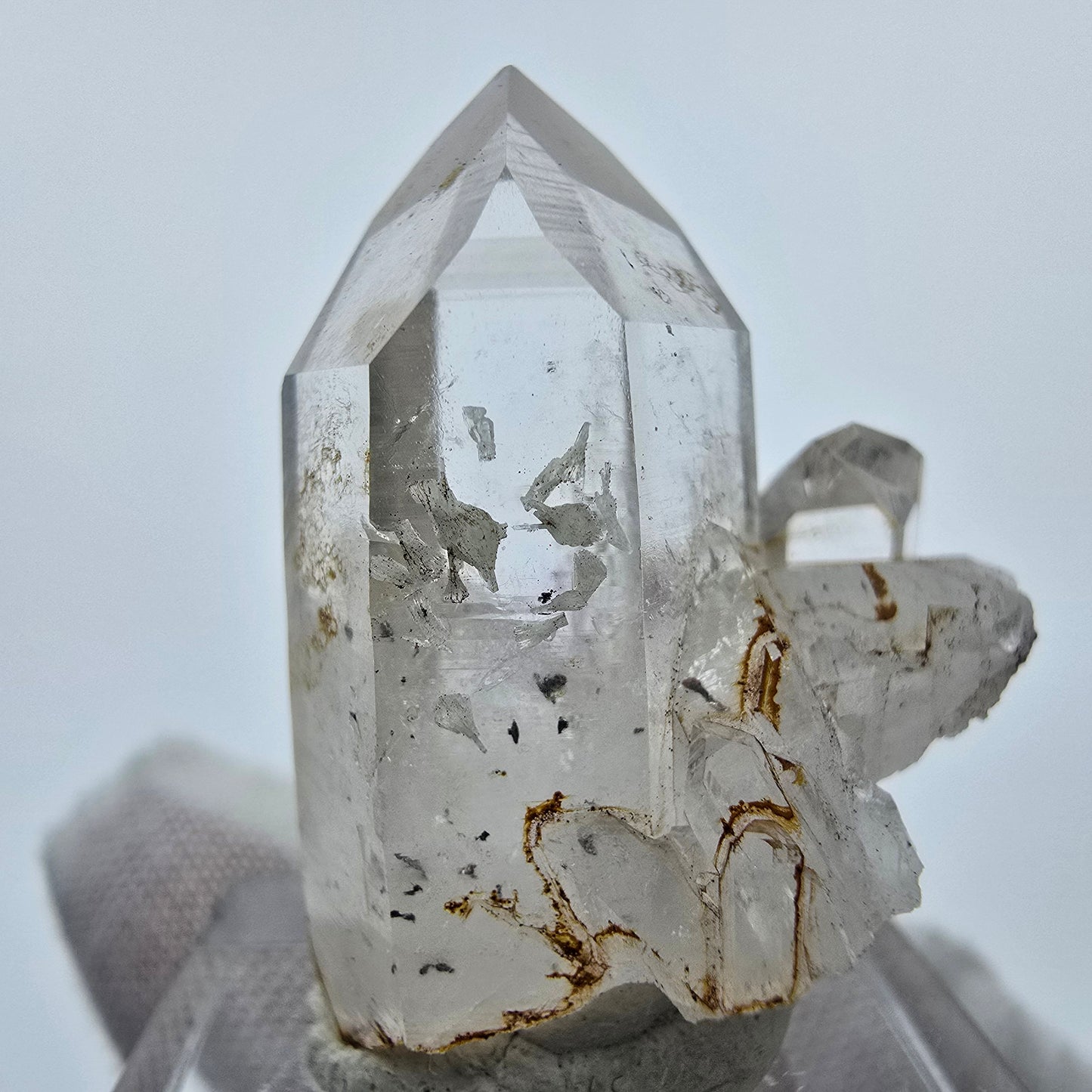 Phantom Quartz Prehnite Hematite Crystal Streep Mine Goboboseb Namibia 29*26*27mm