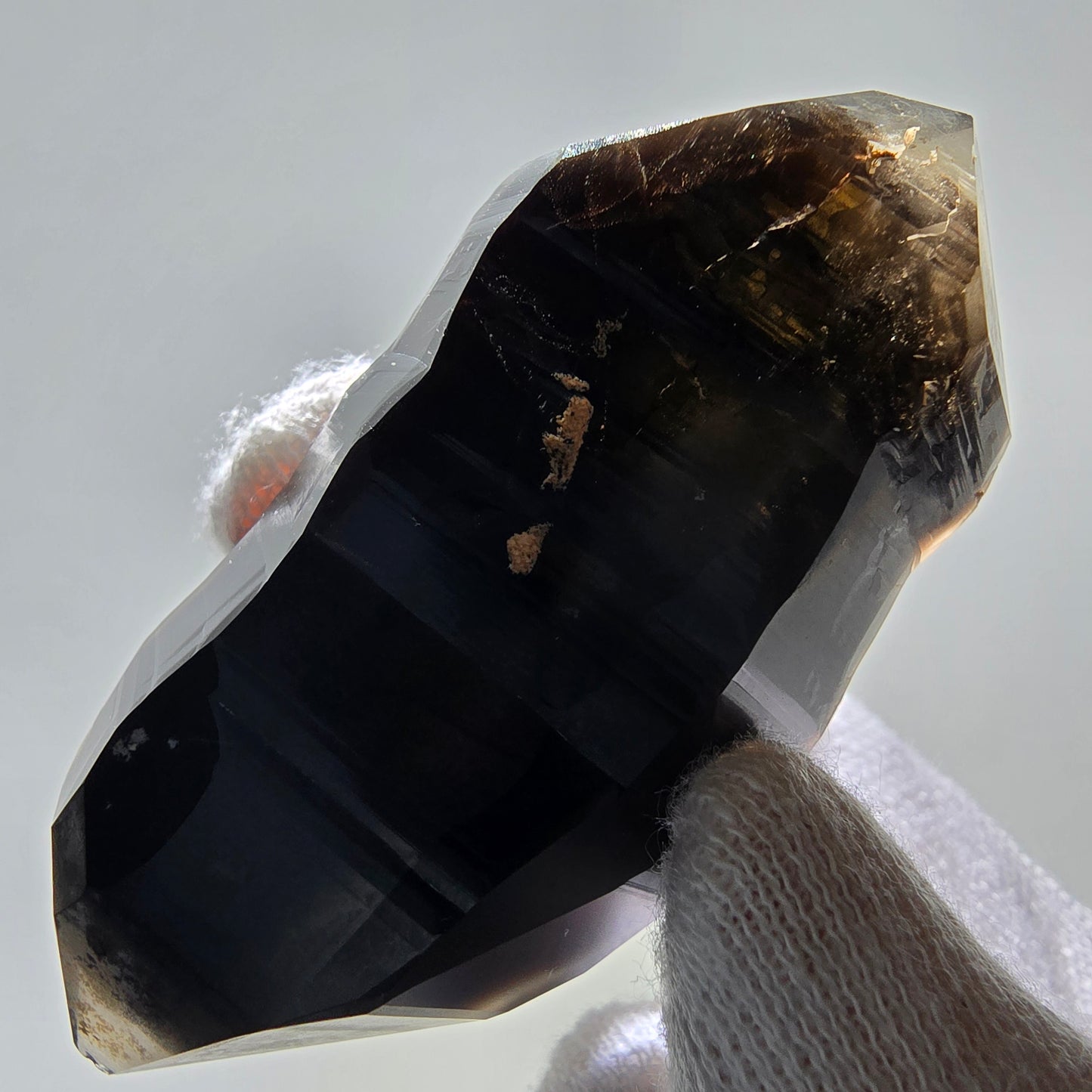 Sceptre de poche Saint-Valentin en quartz fumé fantôme squelette, Namibie 66 x 30 x 22 mm