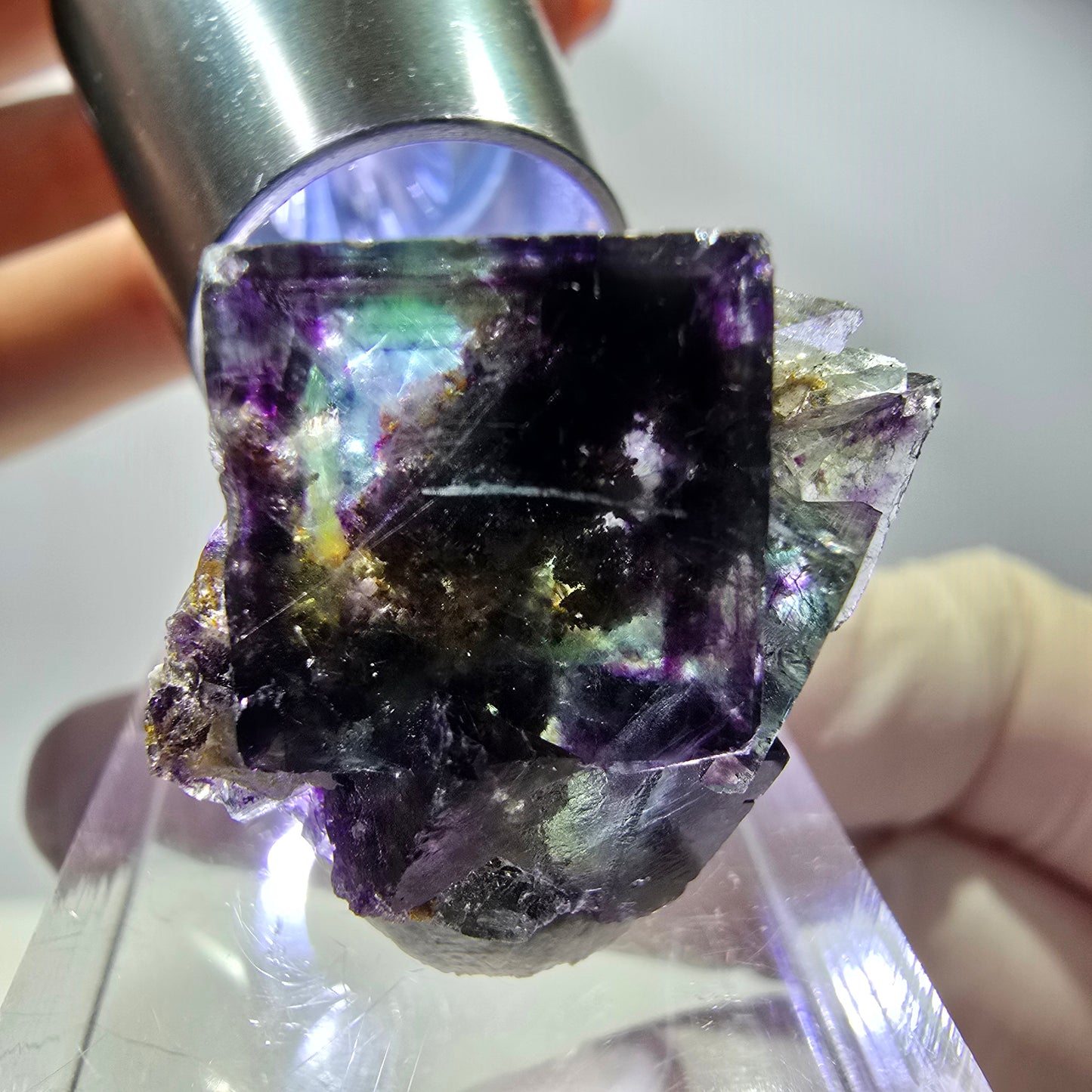 Rare Fluorite Cube Specimen, green purple Okorusu, Namibia 22*21*14mm