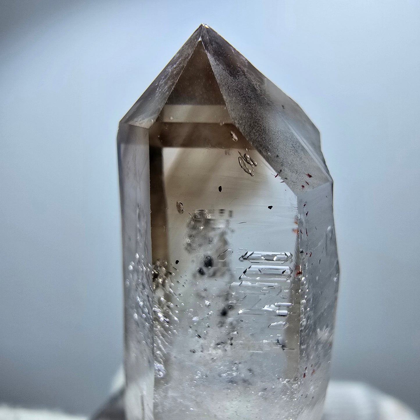 Enhydro Phantom Smoky Quartz Scepter, 1x Bubble Goboboseb, Namibia 39*12*14mm