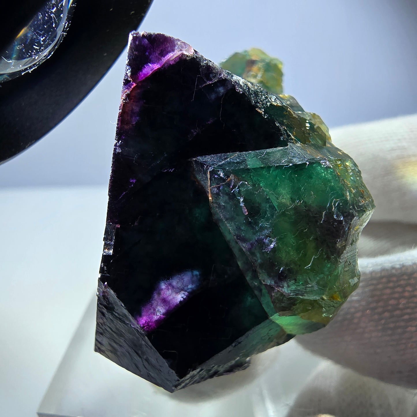 Phantom Fluorit Würfel Stufe, parkettiert grün lila Okorusu, Namibia 59*45*25mm