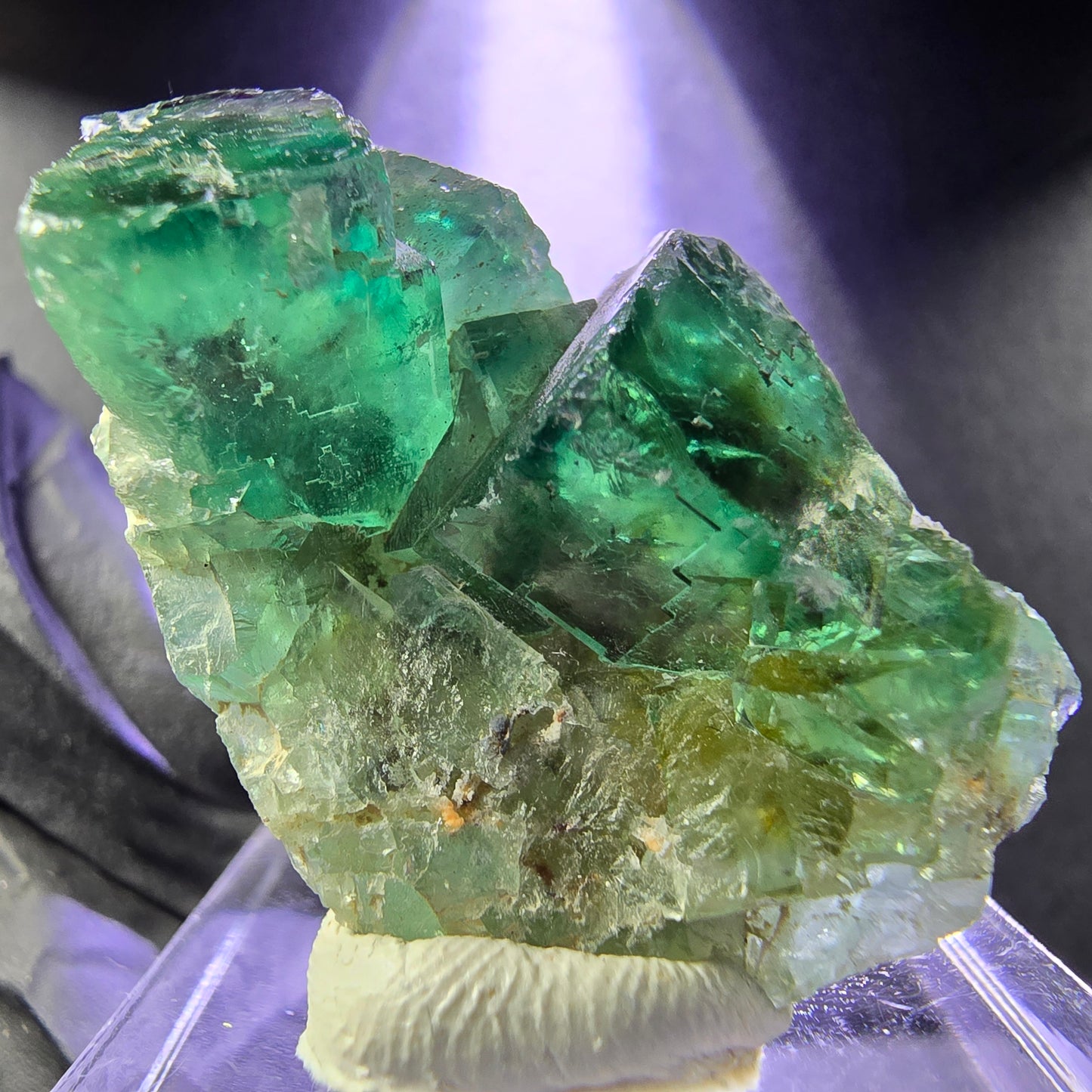Seltene Phantom Fluorit Würfel Stufe grün 37*24*17mm Okorusu, Namibia Sammlung
