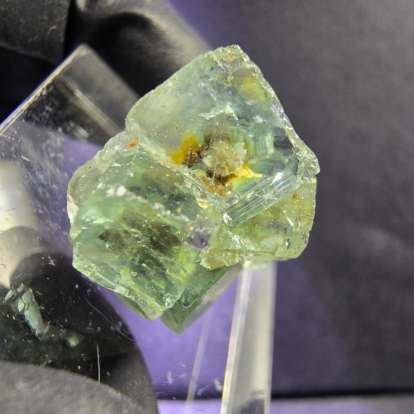 Seltene klare Phantom Fluorit XX Stufe mit Einschlüssen 19*15*9mm aus Okorusu, Namibia