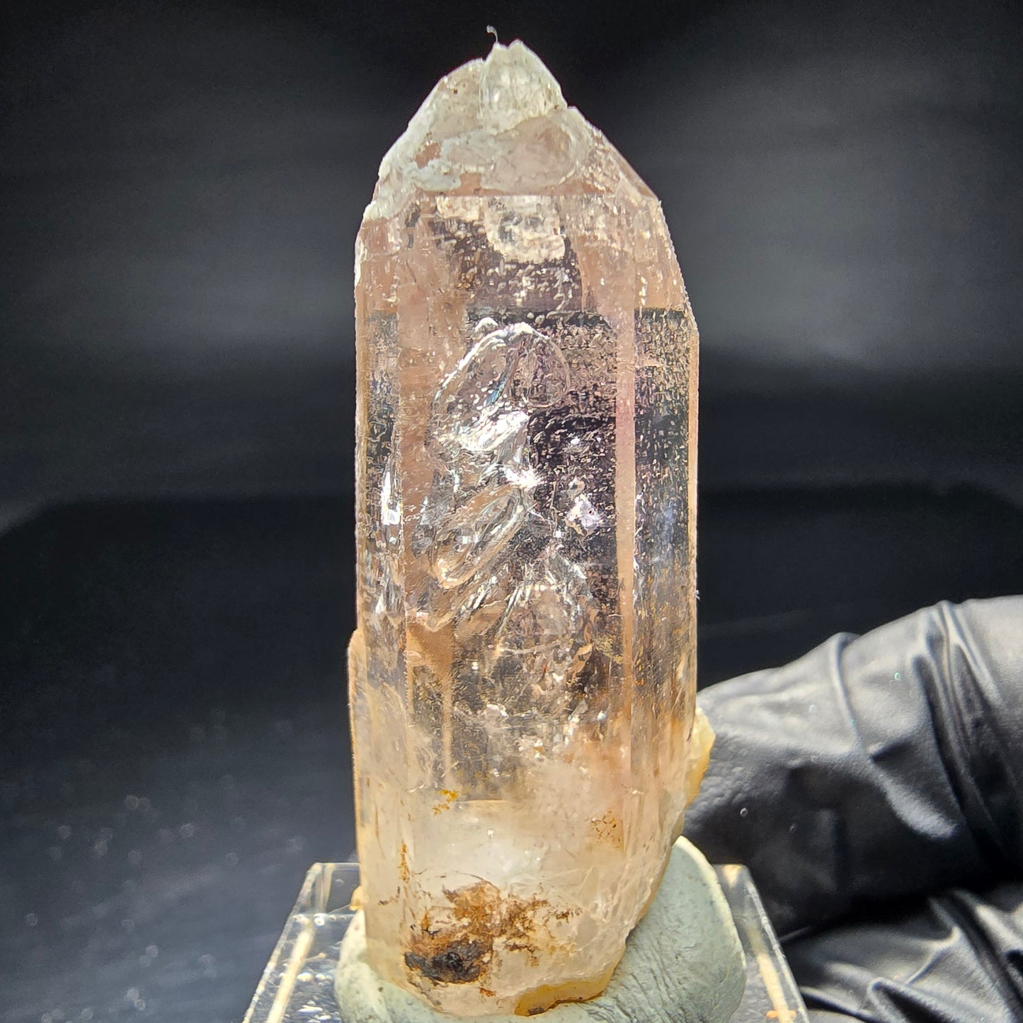 Klare Enhydro Phantom Rauchquarz Spitze 1x Blase Goboboseb, Namibia 45*19*14mm