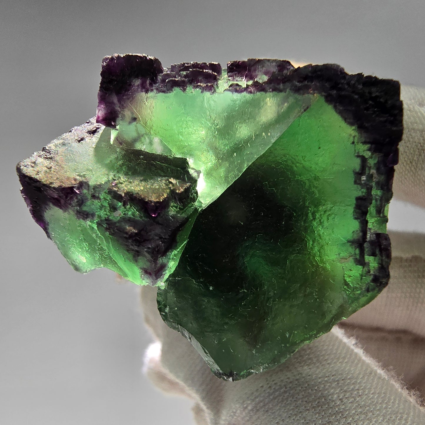 Zonare Phantom Fluorit Würfel Stufe grün lila Okorusu, Namibia 46*40*24mm