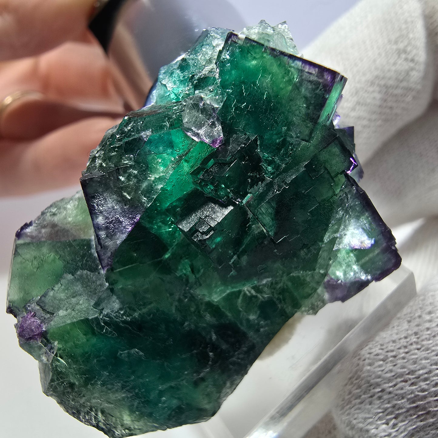 Phantom Fluorit Würfel Stufe parkettiert zonal Okorusu, Namibia 45*27*23mm