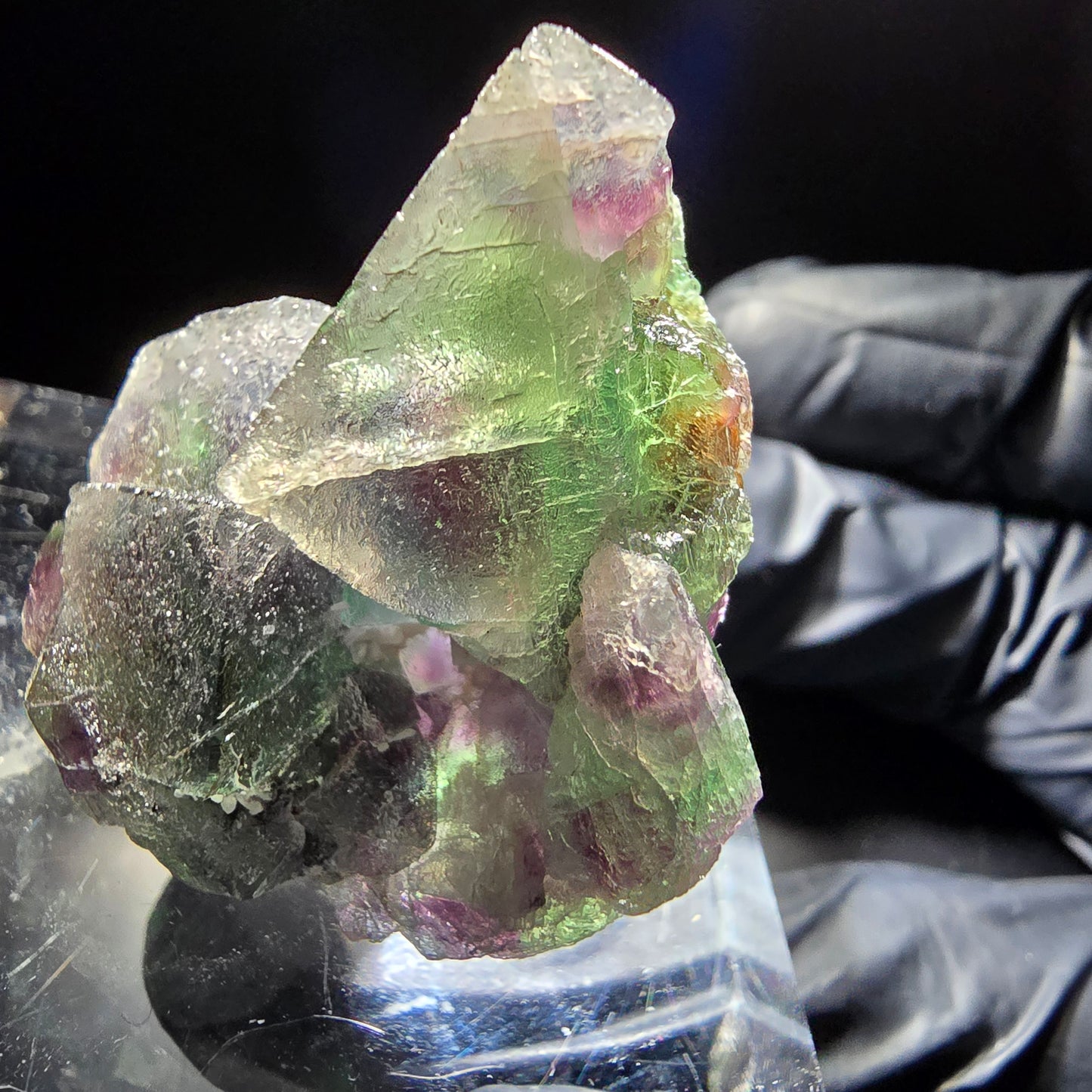 Phantom Fluorit Würfel grün lila blau Stufe Erongo, Namibia 37*36*22mm Sammlung