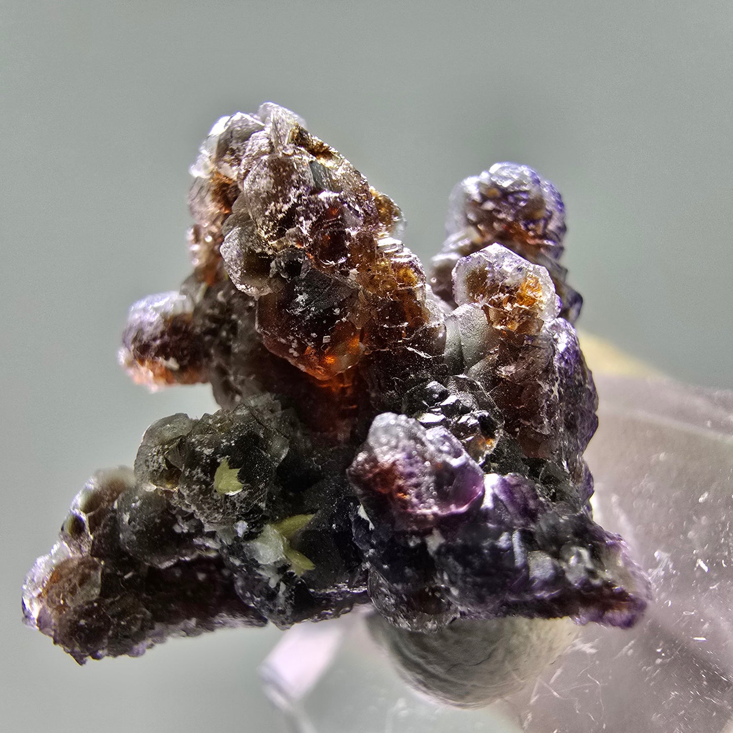 Phantom Fluorit Würfel lila braun, Muskovit Stufe Erongo, Namibia 30*30*25mm