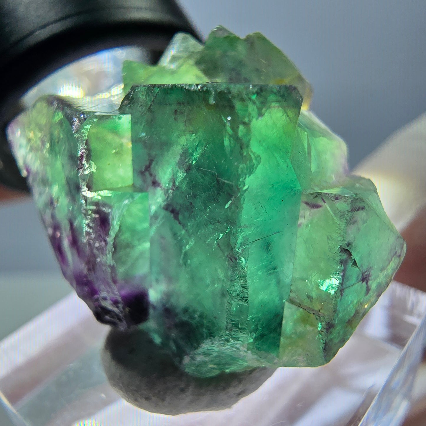 Phantom Fluorit Würfel Stufe, grün lila Okorusu, Namibia 34*25*16mm