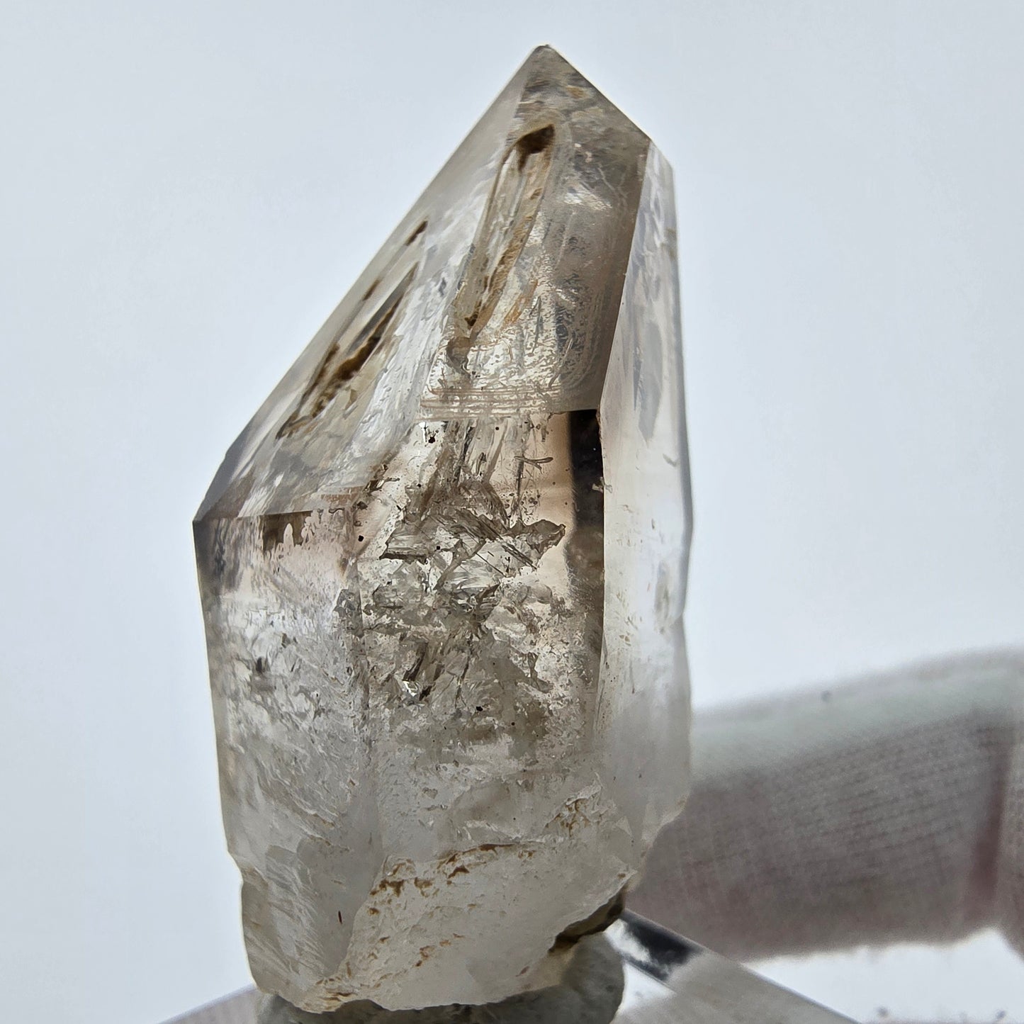 Enhydro Phantom Smoky Quartz Sceptre Tip 2x Bubble Goboboseb, Namibie 50*26*20mm