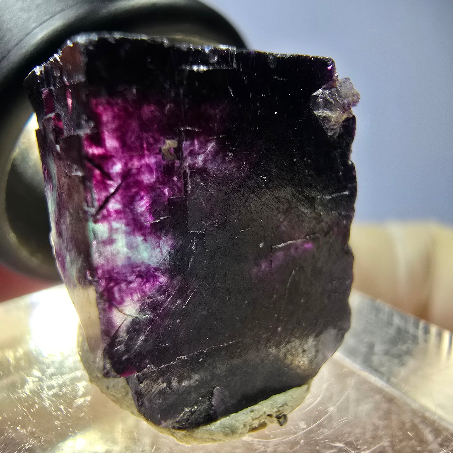 Phantom Fluorit Würfel parkettiert, grün lila Okorusu, Namibia 18*15*15mm