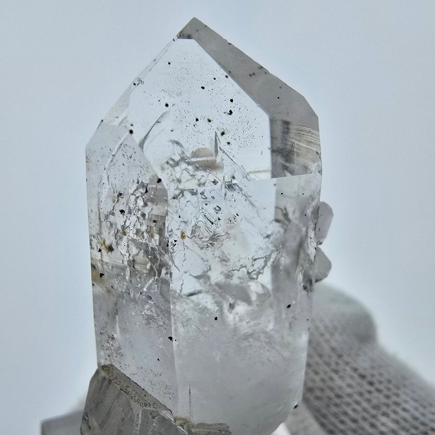 Lemurian Phantom Hämatit Quarz Spitze Streep Mine, Goboboseb, Namibia 42*22*16mm