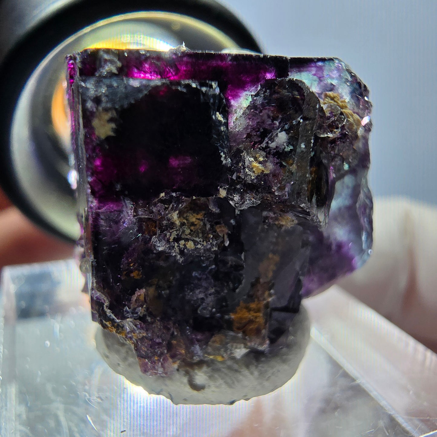 Phantom Fluorit Würfel Stufe, grün lila Okorusu, Namibia 21*20*19mm