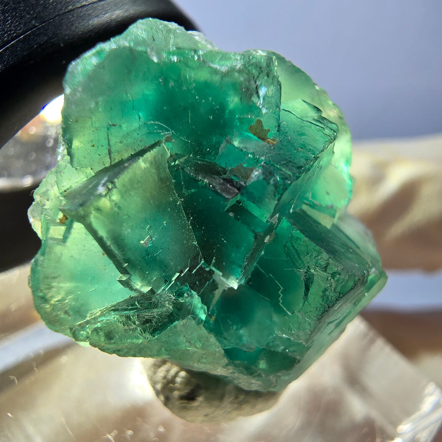 Seltene Phantom Fluorit Würfel Stufe, grün Okorusu, Namibia 22*21*13mm
