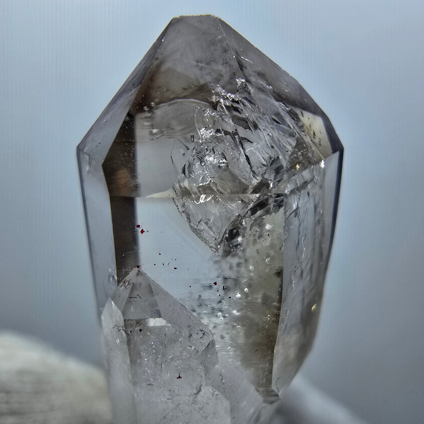 Enhydro Phantom Smoky Quartz Scepter, 2x Bubble Goboboseb, Namibia 39*14*14mm