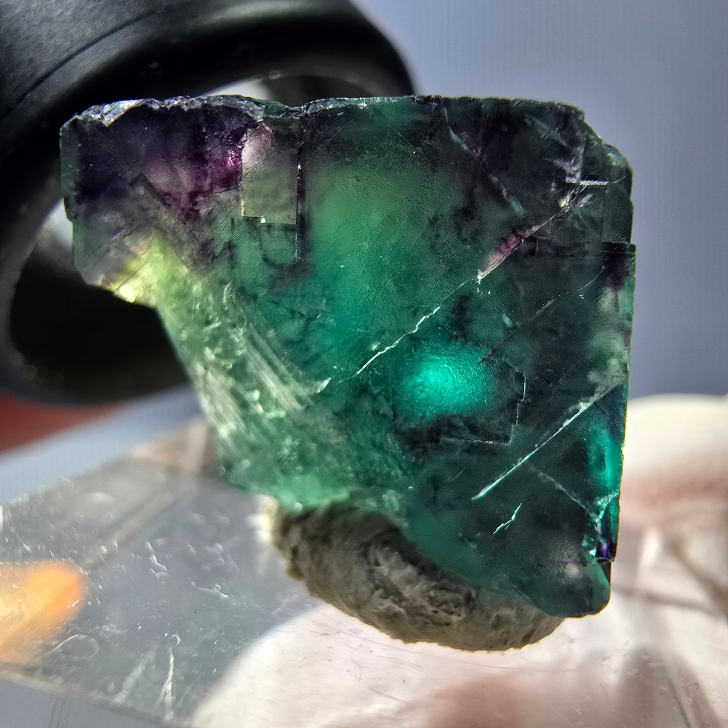 Phantom Fluorit Würfel parkettiert, grün lila Okorusu, Namibia 19*18*16mm