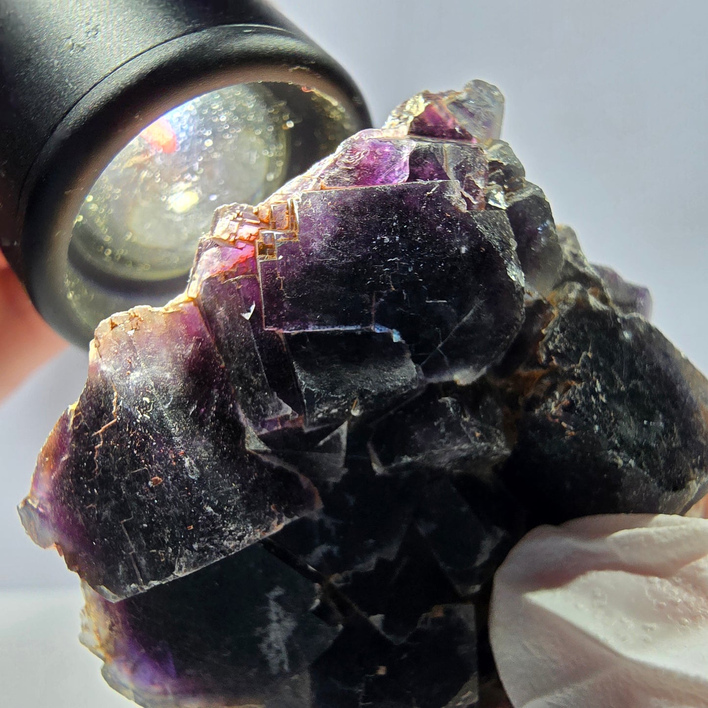 Rare spécimen de cube de fluorite fantôme, bleu-violet Okorusu, Namibie 53 x 48 x 23 mm