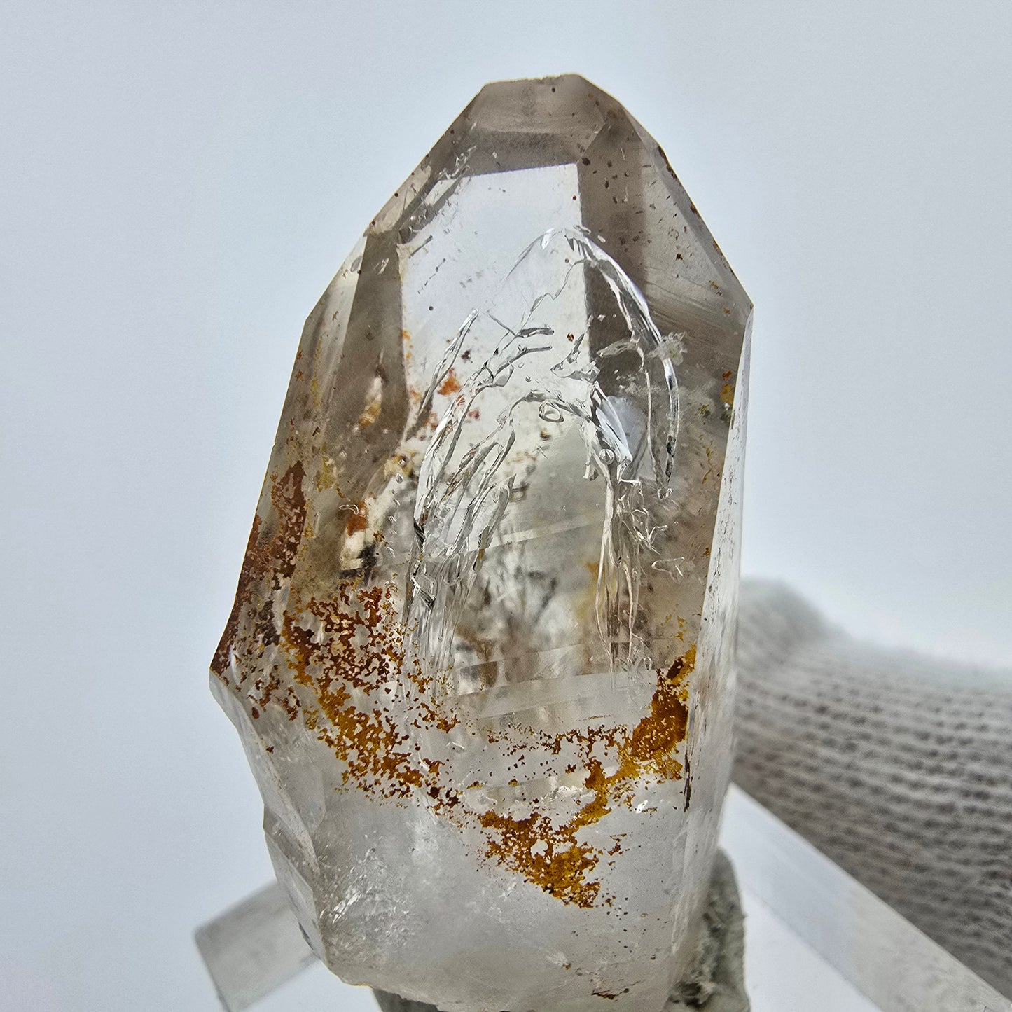 Klarer Phantom Rauchquarz Zepter Kristall Goboboseb, Namibia 40*22*18mm