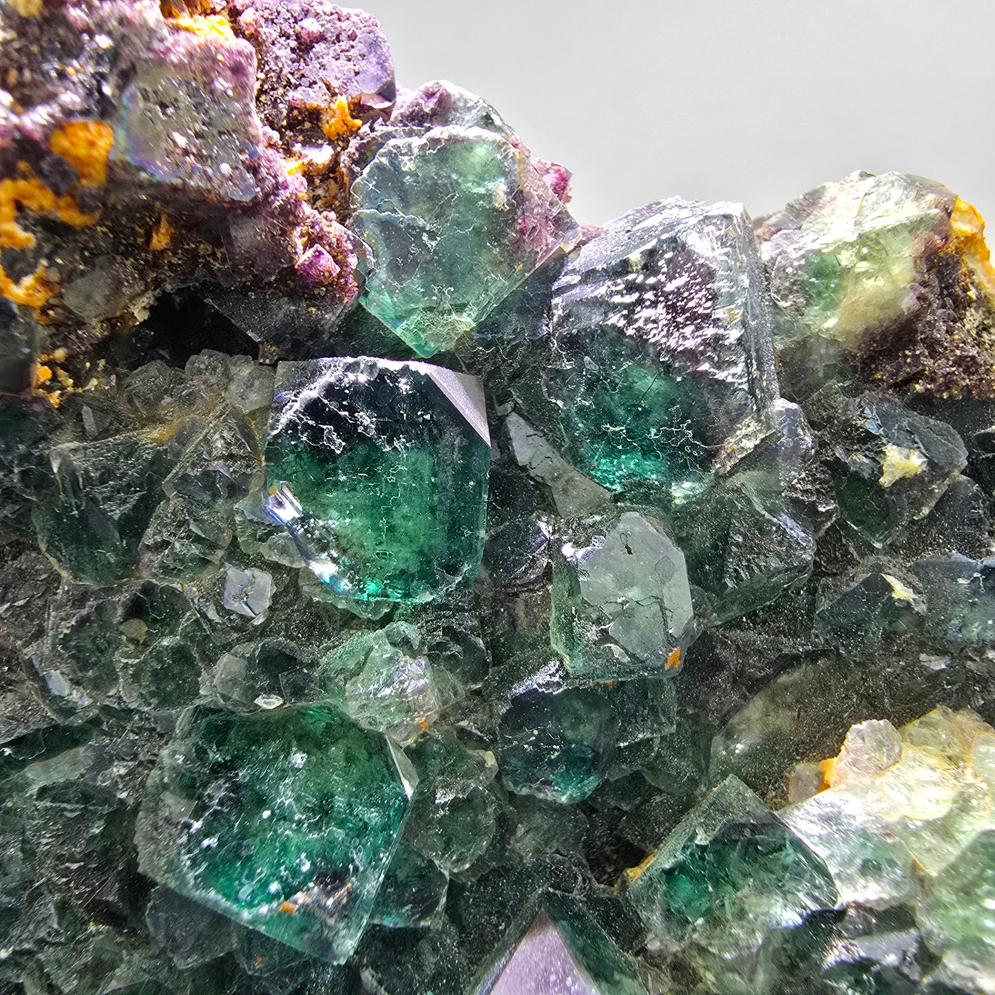 Große Phantom Fluorit Würfel Stufe, schräge Ecken Erongo, Namibia 118*110*64mm