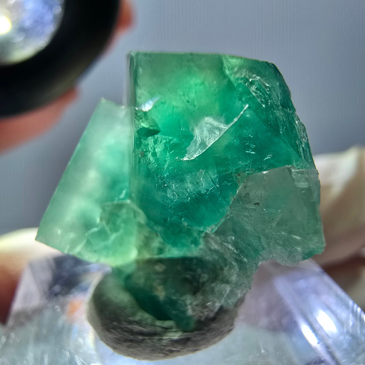 Phantom Fluorit Würfel Stufe, grün parkettiert Okorusu, Namibia 23*22*13mm