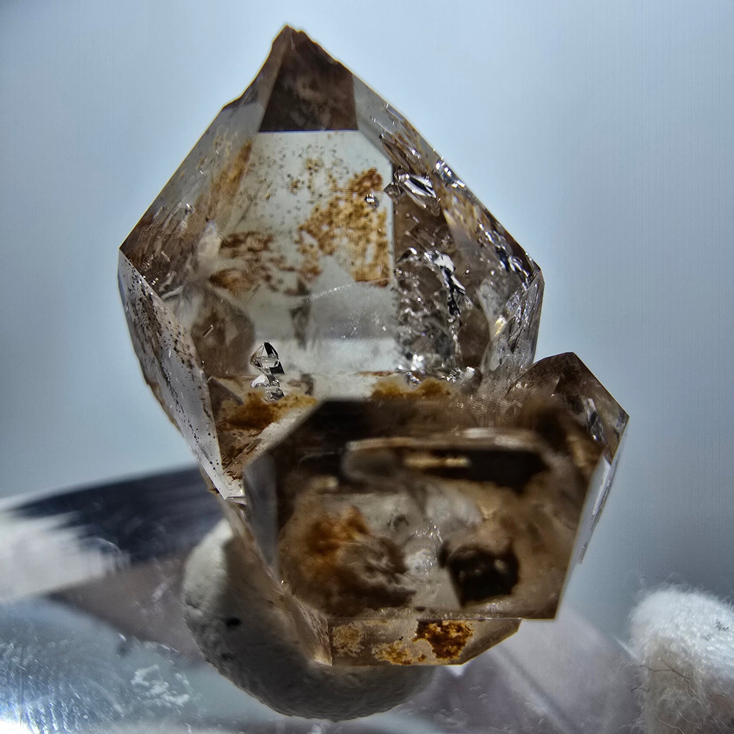 Amas de quartz fumé fantôme transparent DT Sceptre Goboboseb, Namibie 27 x 23 x 15 mm