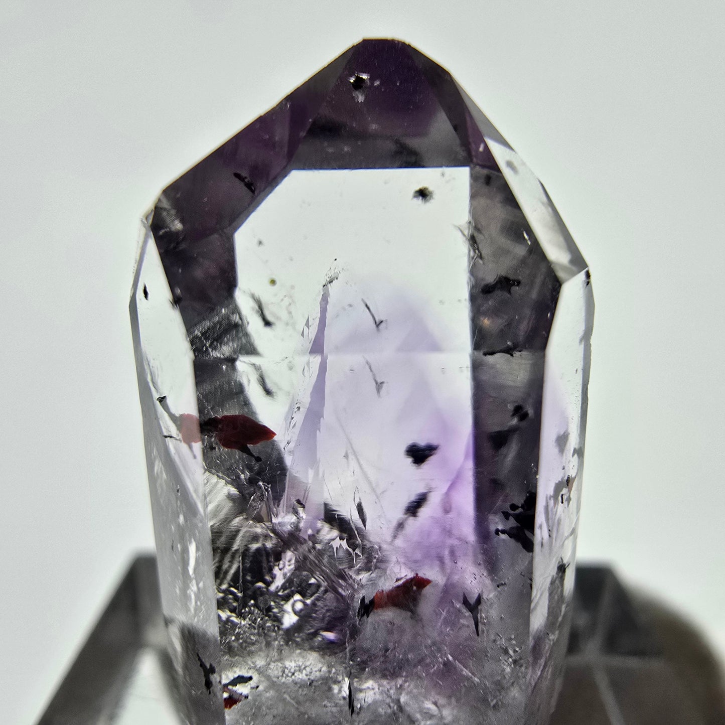 Améthyste fantôme Harlequin d'Enhydro, 1x Bubble Streep Mine, Namibie 26 x 15 x 11 mm