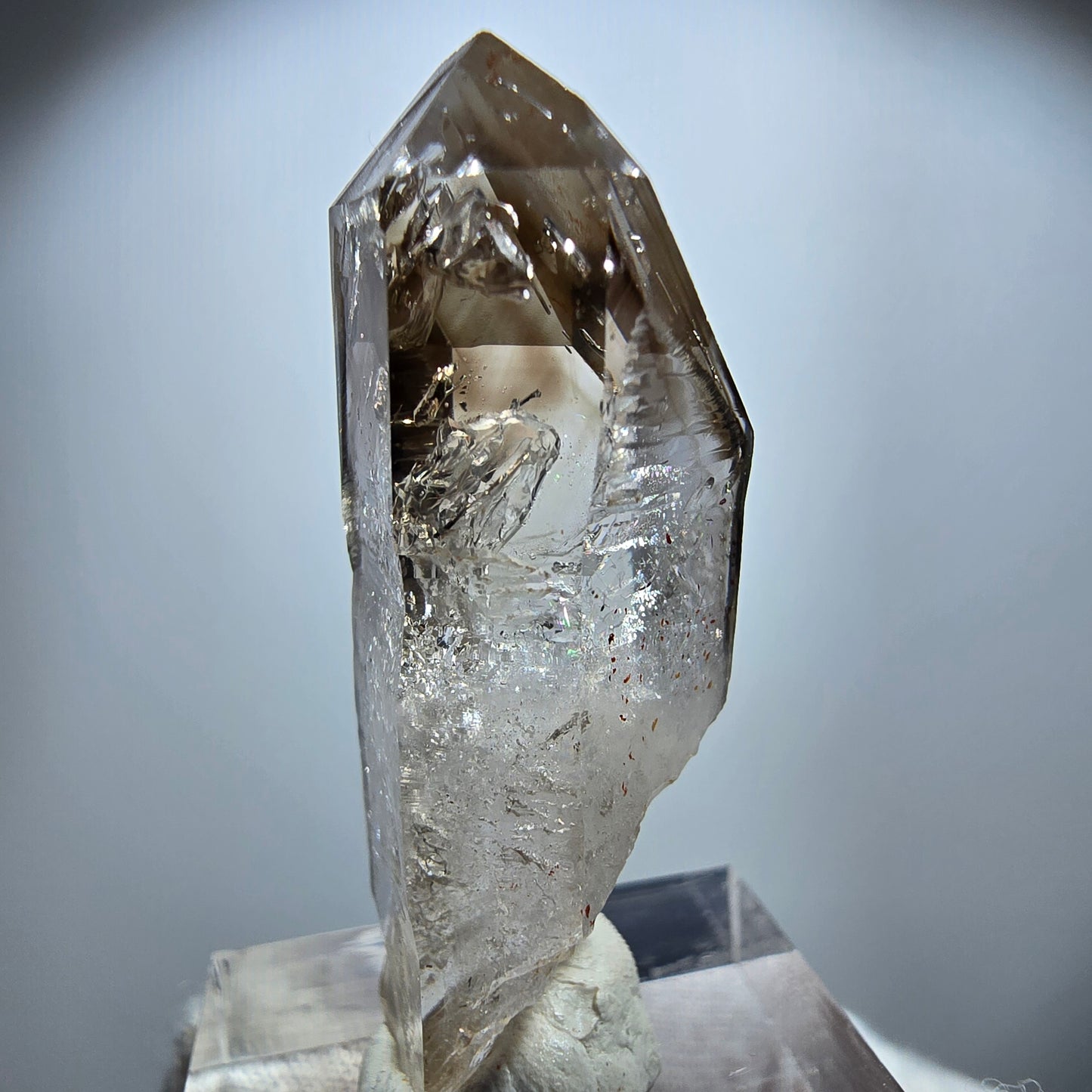 Enhydro Phantom Rauchquarz Zepter, 1x Blase Goboboseb, Namibia 41*17*14mm