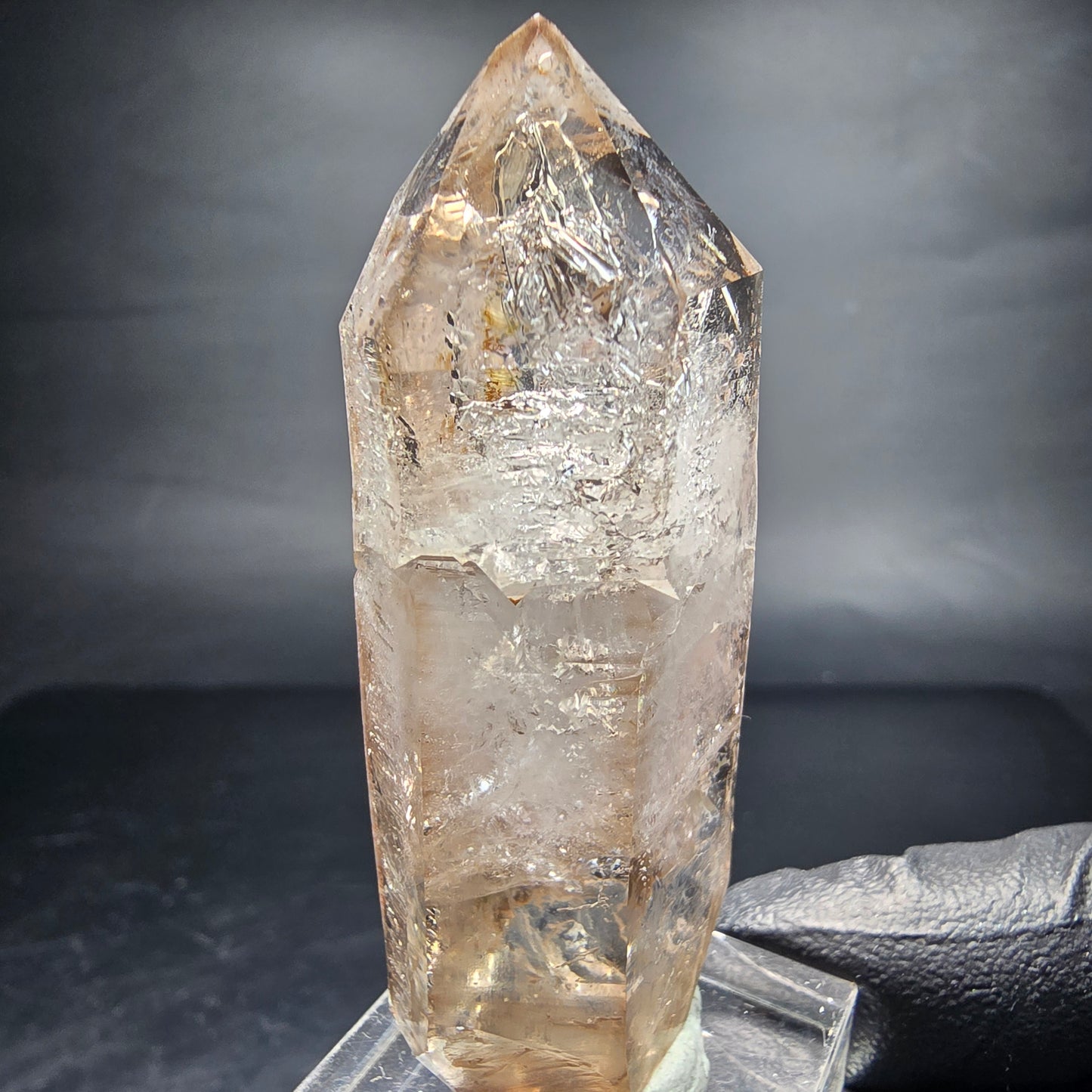 Points à double terminaison en quartz fumé fantôme clair Goboboseb namibie 62*25*19mm