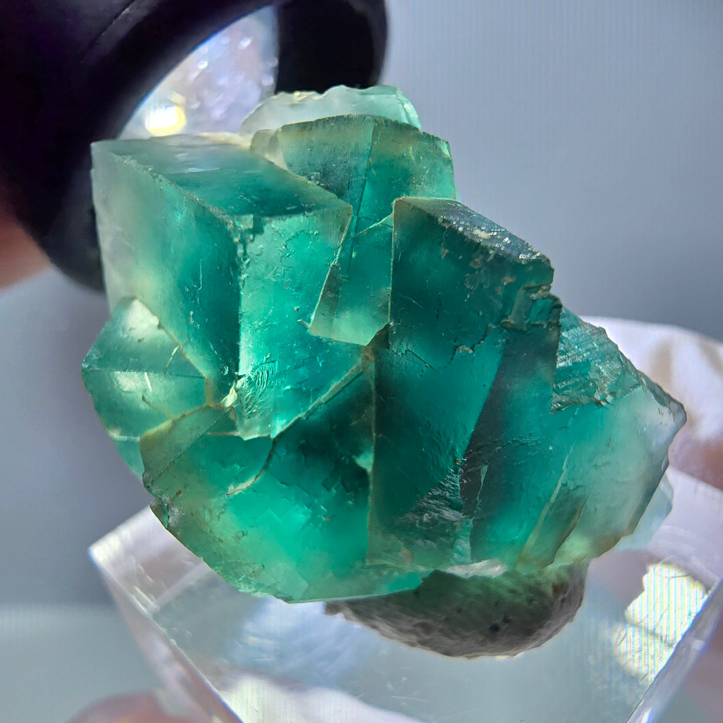 Phantom Fluorit Würfel Stufe, grün parkettiert Okorusu, Namibia 32*24*17mm