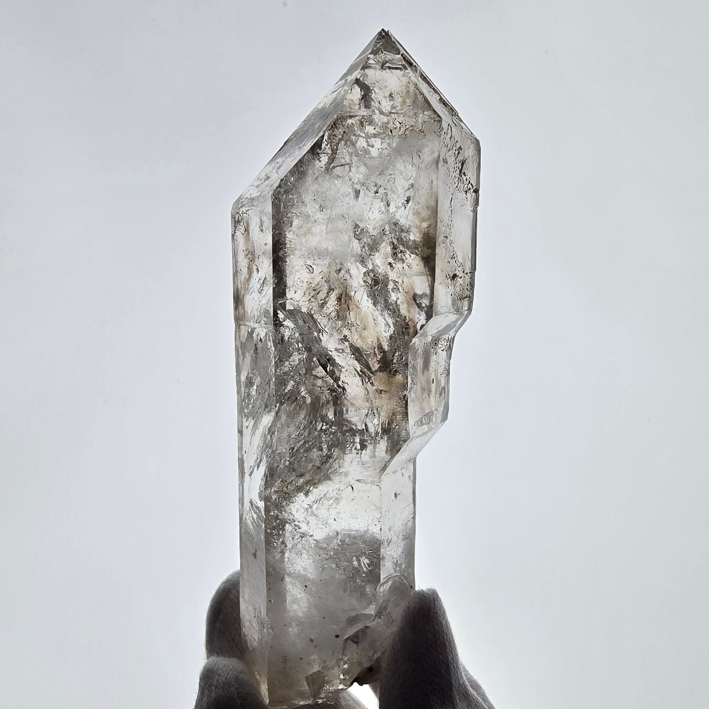 XL Enhydro Skeleton Smoky Quartz DT Scepter, Large Bubble Valentine Pocket, Namibia 135*46*32mm