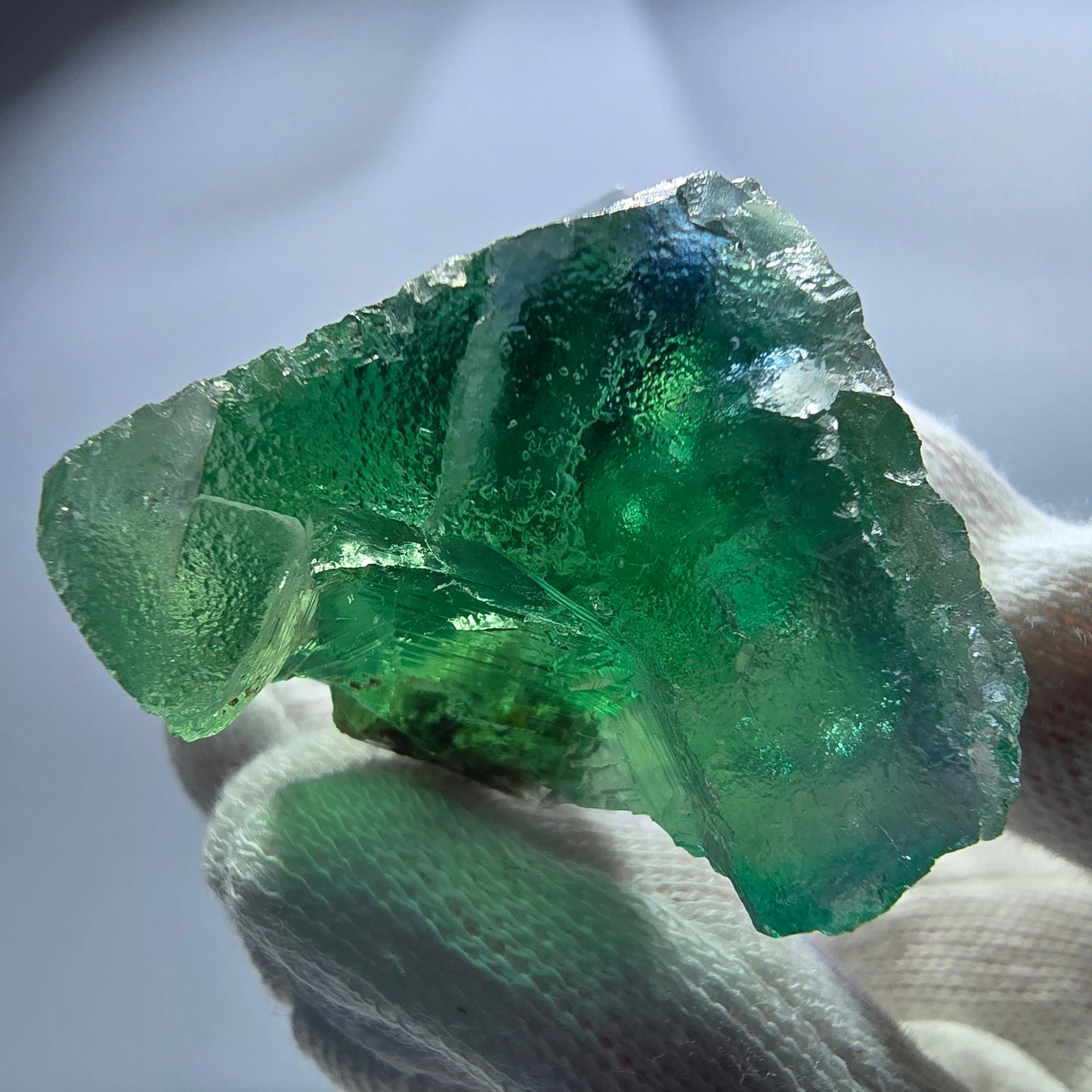 Rare cube de fluorite fantôme, vert turquoise, Okorusu, Namibie, 42 x 31 x 26 mm