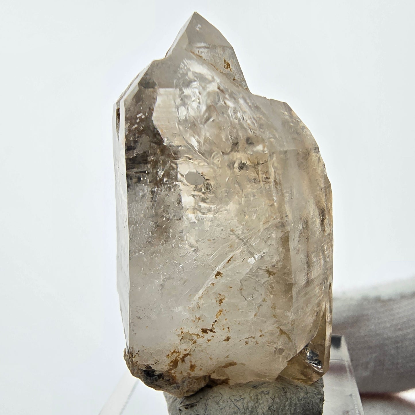 Enhydro Phantom Rauchquarz Doppelender 1x Blase Goboboseb, Namibia 41*21*19mm