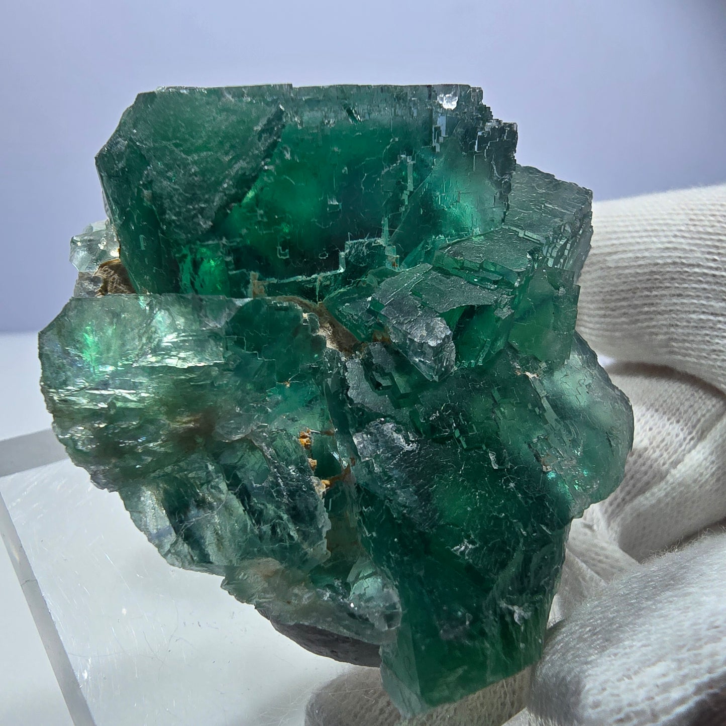 Phantom Fluorit Würfel Stufe, parkettiert grün lila Okorusu, Namibia 59*51*27mm