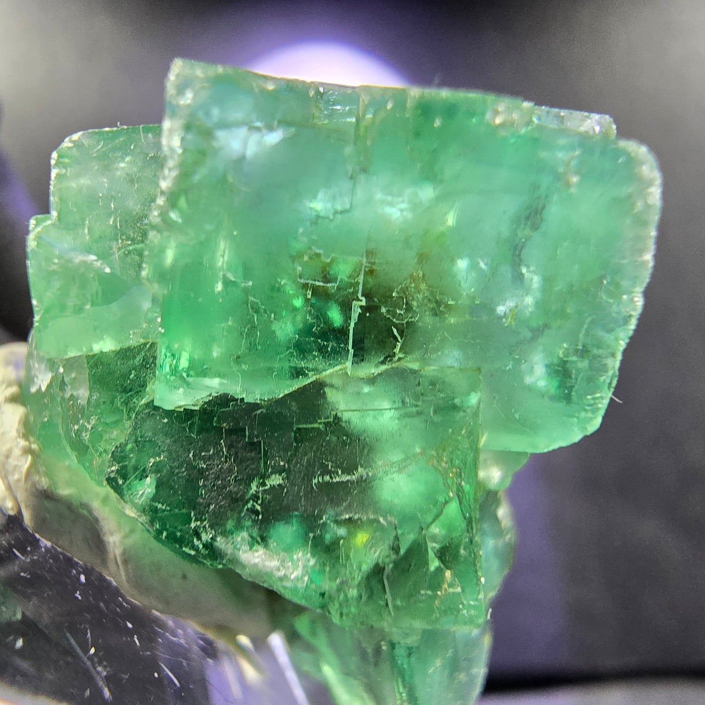 Seltene Phantom Fluorit Würfel Stufe grün 26*20*20mm Okorusu, Namibia Sammlung