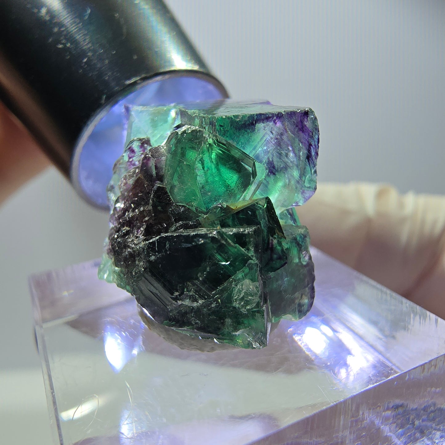 Rare Fluorite Cube Specimen, green purple Okorusu, Namibia 21*16*15mm