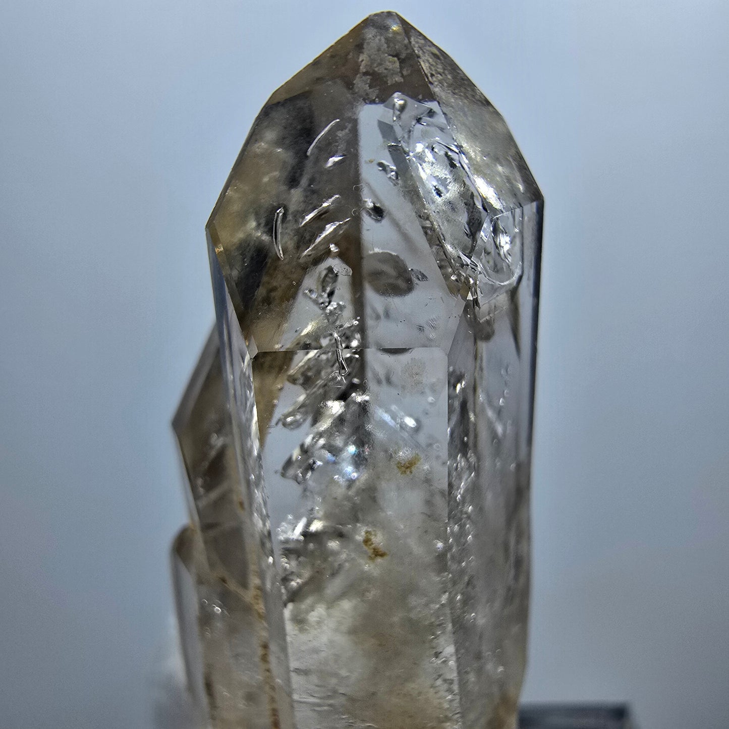 Enhydro Phantom Smoky Quartz Scepter, 1x Bubble Goboboseb, Namibia 44*13*13mm